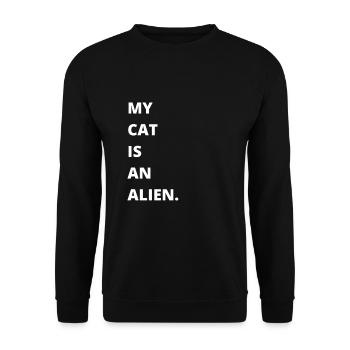 Cat Owner - My cat is an alien - Unisex Pullover - Schwarz - Vorne - Alina (178cm) & Michal (187cm)