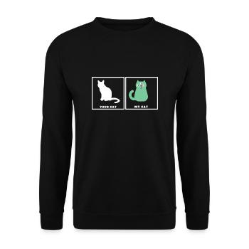 Cat Owner - My cat is an alien - Unisex Pullover - Schwarz - Vorne - Alina (178cm) & Michal (187cm)