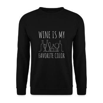 Dégustation de vin - Le vin est ma couleur préférée - Sweat-shirt Unisexe - noir - Devant - Alina (178cm) & Michal (187cm)
