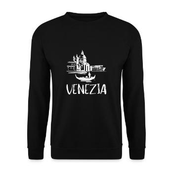 Venice Gondola Italy Venezia - Unisex Sweatshirt - black - Front - Alina (178cm) & Michal (187cm)