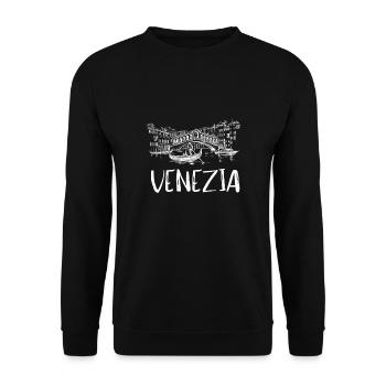 Venice Gondola Italy Venezia - Unisex Sweatshirt - black - Front - Alina (178cm) & Michal (187cm)