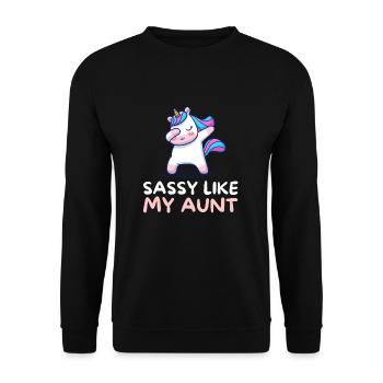 Aunt Niece Matching - Im sassy like my aunt - Unisex Pullover - Schwarz - Vorne - Alina (178cm) & Michal (187cm)