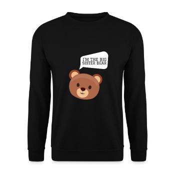 Frères et sœurs - Je suis la grande sœur ours - Sweat-shirt Unisexe - noir - Devant - Alina (178cm) & Michal (187cm)