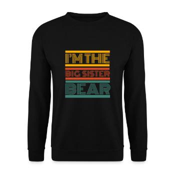 Frères et sœurs - Je suis la grande sœur ours - Sweat-shirt Unisexe - noir - Devant - Alina (178cm) & Michal (187cm)