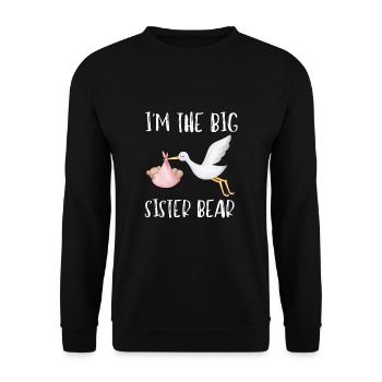 Frères et sœurs - Je suis la grande sœur ours - Sweat-shirt Unisexe - noir - Devant - Alina (178cm) & Michal (187cm)