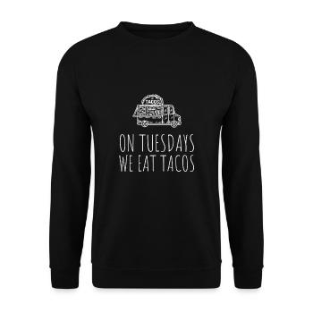 On Tuesday we eat tacos - Unisex Sweatshirt - black - Front - Alina (178cm) & Michal (187cm)