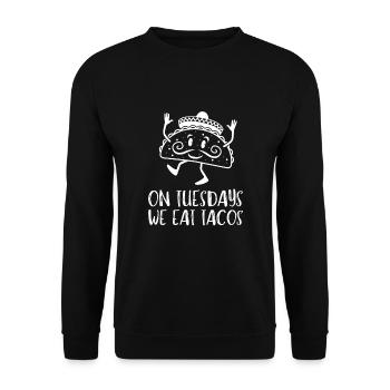 On Tuesday we eat tacos - Unisex Sweatshirt - black - Front - Alina (178cm) & Michal (187cm)