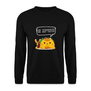 On Tuesday we eat tacos - Unisex Sweatshirt - black - Front - Alina (178cm) & Michal (187cm)