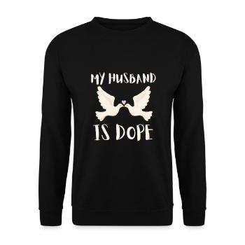 Matrimony - My Husband is - Unisex Sweatshirt - black - Front - Alina (178cm) & Michal (187cm)