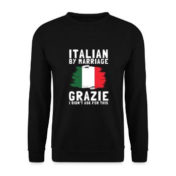 Italia - Italien par mariage - Sweat-shirt Unisexe - noir - Devant - Alina (178cm) & Michal (187cm)