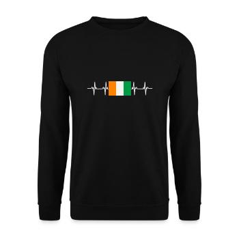 African Flag - Ivory Coast - Unisex Sweatshirt - black - Front - Alina (178cm) & Michal (187cm)