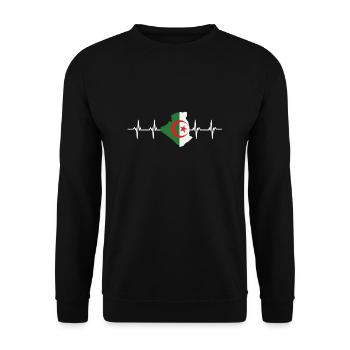 African Flag - Algeria - Unisex Sweatshirt - black - Front - Alina (178cm) & Michal (187cm)