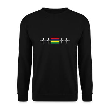 African Flag - Mauritus - Unisex Sweatshirt - black - Front - Alina (178cm) & Michal (187cm)