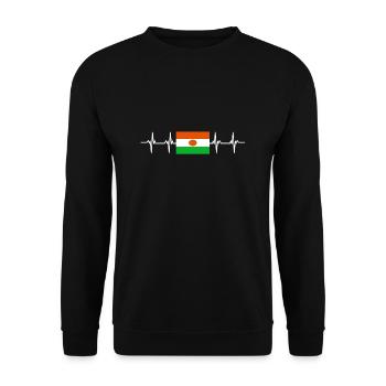 African Flag - Niger - Unisex Sweatshirt - black - Front - Alina (178cm) & Michal (187cm)