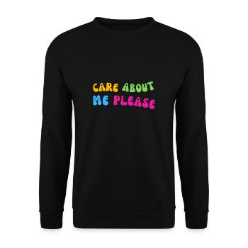Care about me please - Unisex Pullover - Schwarz - Vorne - Alina (178cm) & Michal (187cm)