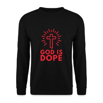 Christian - God Is Black And Red - Unisex Sweatshirt - black - Front - Alina (178cm) & Michal (187cm)