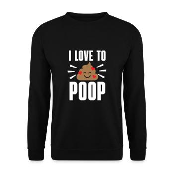 I Poop A Lot - Unisex Pullover - Schwarz - Vorne - Alina (178cm) & Michal (187cm)
