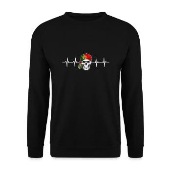 Portugal Flag Skull Patriotic Portuguese Roots DNA - Unisex Sweatshirt - black - Front - Alina (178cm) & Michal (187cm)