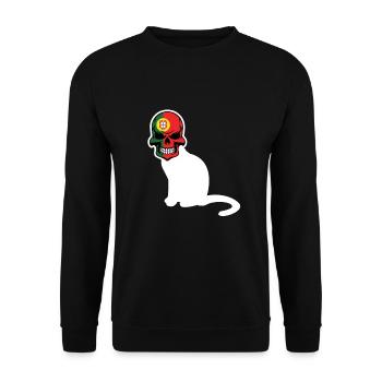 Portugal Flag Skull Patriotic Portuguese Roots DNA - Unisex Sweatshirt - black - Front - Alina (178cm) & Michal (187cm)