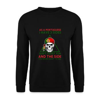 Portugal Flag Skull Patriotic Portuguese Roots DNA - Unisex Sweatshirt - black - Front - Alina (178cm) & Michal (187cm)