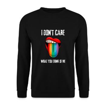 LGBTQ - I don't care what you think about me - Unisex Sweatshirt - black - Front - Alina (178cm) & Michal (187cm)