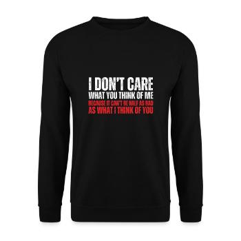 LGBTQ - I don't care what you think about me - Unisex Sweatshirt - black - Front - Alina (178cm) & Michal (187cm)