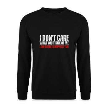 LGBTQ - I don't care what you think about me - Unisex Sweatshirt - black - Front - Alina (178cm) & Michal (187cm)