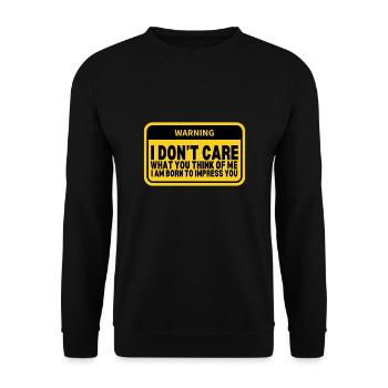 LGBTQ - I don't care what you think about me - Unisex Sweatshirt - black - Front - Alina (178cm) & Michal (187cm)