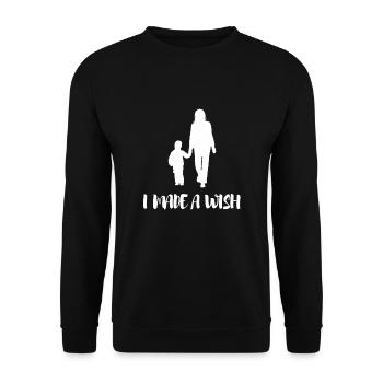 I made a wish mommy and me - Unisex Sweatshirt - black - Front - Alina (178cm) & Michal (187cm)