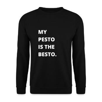 Italian Cuisine - Basil Pesto Is The Besto - Unisex Pullover - Schwarz - Vorne - Alina (178cm) & Michal (187cm)
