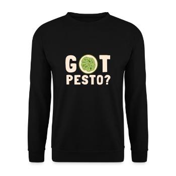 Italian Cuisine - Basil Pesto Is The Besto - Unisex Pullover - Schwarz - Vorne - Alina (178cm) & Michal (187cm)