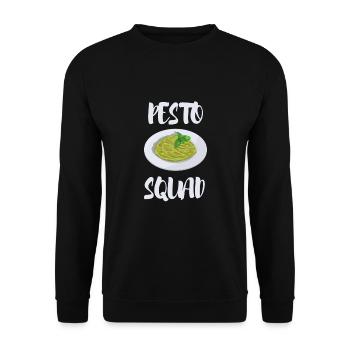 Italian Cuisine - Basil Pesto Is The Besto - Unisex Pullover - Schwarz - Vorne - Alina (178cm) & Michal (187cm)