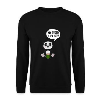 Italian Cuisine - Basil Pesto Is The Besto - Unisex Pullover - Schwarz - Vorne - Alina (178cm) & Michal (187cm)