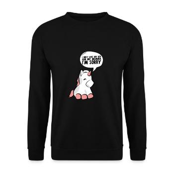 I only love my bed and my mama I'm sorry - Unisex Pullover - Schwarz - Vorne - Alina (178cm) & Michal (187cm)