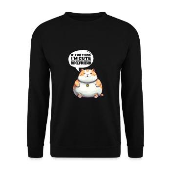 If you think I'm cute, you should see my girlfriend - Unisex Sweatshirt - black - Front - Alina (178cm) & Michal (187cm)