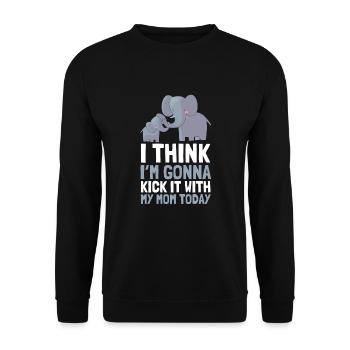 I think I'm going to kick it with my mom today - Unisex Sweatshirt - black - Front - Alina (178cm) & Michal (187cm)