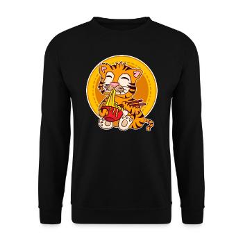 Ramen Life Motivation Tigre Motiv Shirt Ramen Noodle - Sweat-shirt Unisexe - noir - Devant - Alina (178cm) & Michal (187cm)
