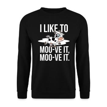 Kühe, die ich gerne moove es Cow Lover Geschenk Geburtstag - Unisex Pullover - Schwarz - Vorne - Alina (178cm) & Michal (187cm)