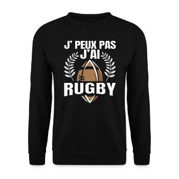Je Peux Pas J'ai Rugby - Sweat-shirt Unisexe - noir - Devant - Alina (178cm) & Michal (187cm)