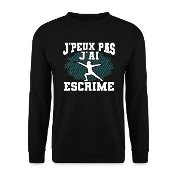 Je Peux Pas J'Ai Escrime - Sweat-shirt Unisexe - noir - Devant - Alina (178cm) & Michal (187cm)
