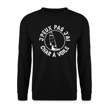 Je Peux Pas J'Ai Char à Voile - Sweat-shirt Unisexe - noir - Devant - Alina (178cm) & Michal (187cm)