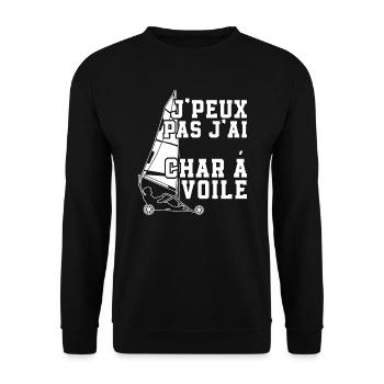 Je Peux Pas J'Ai Char à Voile - Sweat-shirt Unisexe - noir - Devant - Alina (178cm) & Michal (187cm)