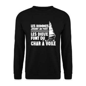 Les Dieux Font Du Char à Voile - Sweat-shirt Unisexe - noir - Devant - Alina (178cm) & Michal (187cm)