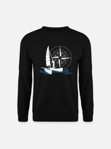 Catamaran Voile Double Coque Bi-Coque - Sweat-shirt Unisexe - noir