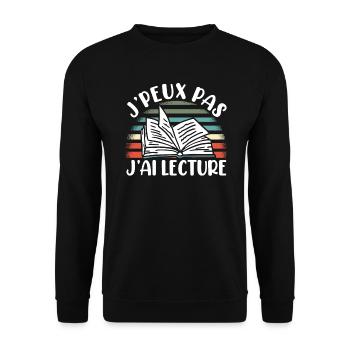 Je Peux Pas J'Ai Lecture - Sweat-shirt Unisexe - noir - Devant - Alina (178cm) & Michal (187cm)