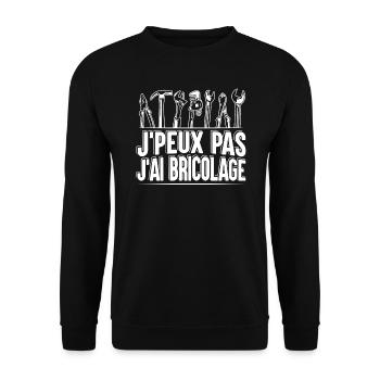 Je Peux Pas J'Ai Bricolage - Sweat-shirt Unisexe - noir - Devant - Alina (178cm) & Michal (187cm)