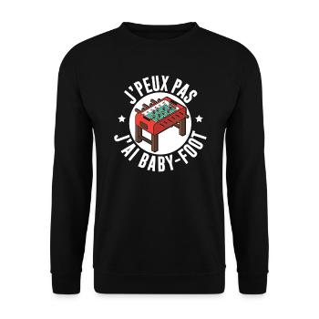 Je Peux Pas J'Ai Baby-Foot - Sweat-shirt Unisexe - noir - Devant - Alina (178cm) & Michal (187cm)