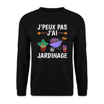 Je Peux Pas J'Ai Jardinage - Sweat-shirt Unisexe - noir - Devant - Alina (178cm) & Michal (187cm)