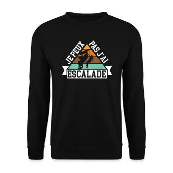 Je Peux Pas J'Ai Escalade - Sweat-shirt Unisexe - noir - Devant - Alina (178cm) & Michal (187cm)