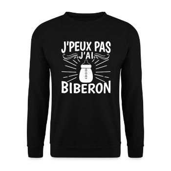 Je Peux Pas J'Ai Biberon - Sweat-shirt Unisexe - noir - Devant - Alina (178cm) & Michal (187cm)